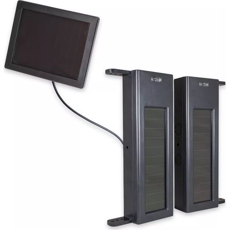 Kit barrières infrarouges 1B-60 + Panneau solaire déporté avec support de fixation réglable (DA600+) (1/5)