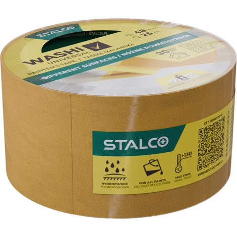 Cinta adhesiva Washi universal Stalco 48 mm x 25 m S042138222 (1/2)