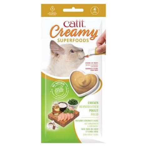 Catit Creamy Superfood Pollo/CocoKale, 4x10g