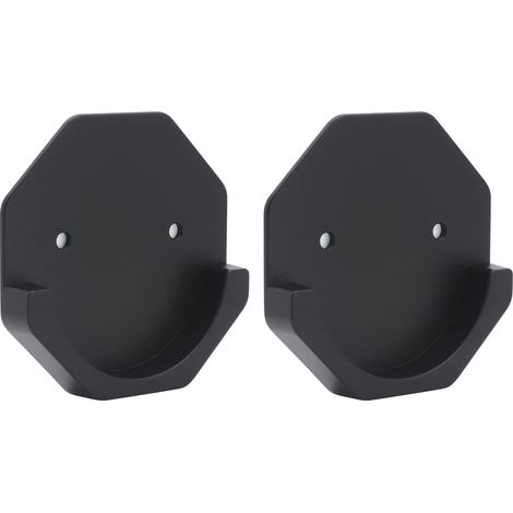 2 Pcs Support Tringle a Rideaux Sans Percage Accroche Tringle Fixation Tringle Rideau Support Barre Rideau Attache Tringle Porte Tringle Rideau Crochet pour Tringle Rideau (Hexagone noir) (1/5)