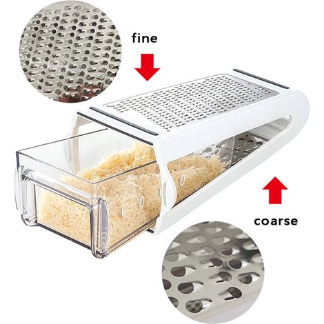Râpe à Fromage - Râpe Boîte en Acier Inoxydable à 2 Faces - Pour Fromage Légumes Chocolat Ail Gingembre - 13,5 x 10 x 22 cm - 1 Pièce (1/5)