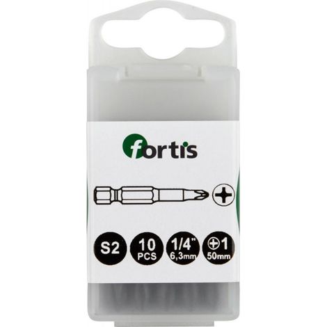 Conector Bit 1/4 DIN3126 E63 PH 3x50mm a10 unidades FORTIS