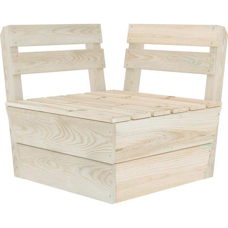 Canapé d'angle sectionnel palette, Canapé relax, Canapé d'angle de jardin  Bois d'épicéa imprégné MJU4659 (1/5)
