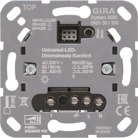 Gira S3000 Uni-LED-Dimmeins. Komfort Mecanismo [540100], 5401 00