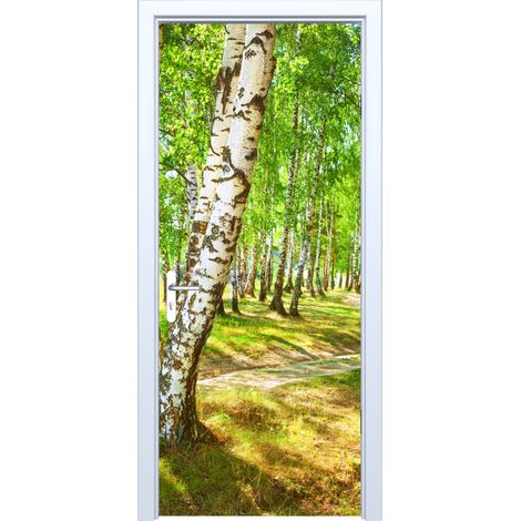 Türsticker aus Stoff mit Birkenwaldweg-Motiv 882PD