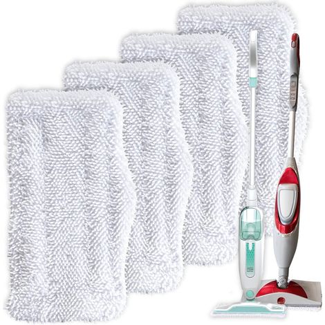 Almohadillas para fregona para limpiadores a vapor Shark Series SK y S Series, paquete de 4 (1/5)