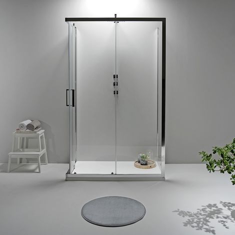 BOX DOCCIA ELITE TRE LATI 80x120x80 CM SCORREVOLE TRASPARENTE