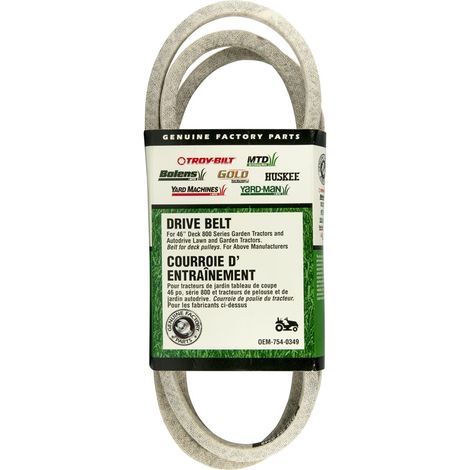Courroie d'entraînement pour tracteurs de pelouse MTD 754-0349