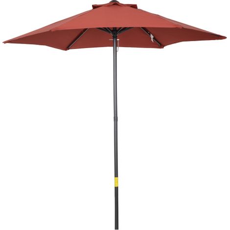 Ombrello parasole di 196 cm, parasole rotante e piegabile, parasole a sei angoli per terrazza/ spiaggia, parasole con base a vento/ parasole a manovella, adatto per spiaggia, terrazza, giardino, color