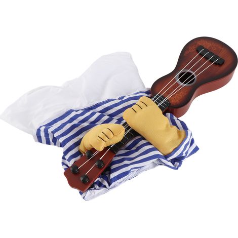 Déguisement de guitare pour animal de compagnie, bleu et blanc, vêtement amusant pour cosplay et fêtes (taille L). (1/3)