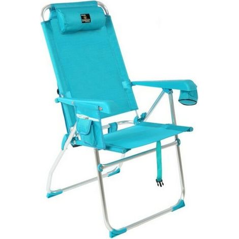 Tumbona de playa, silla de camping, plegable, azul, SUN