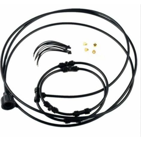 Kit de brumisation de ventilateur, système de brumisation d'extérieur avec anneau de refroidissement et d'humidification pour maison, Patio, Restaurant, 12 pouces. (1/5)