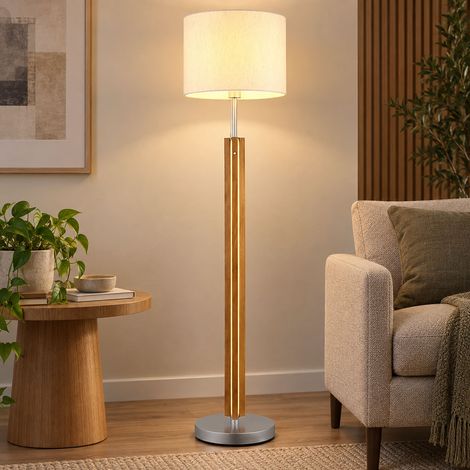 LED Stehlampe Standleuchte Wohnzimmerlampe Touchdimmer Braun Leseleuchte H 145cm (1/5)