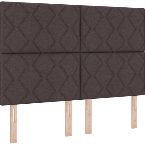 Cama Box Spring LED Marrón Oscuro 160 x 200 cm tela vidaXL (1/5)