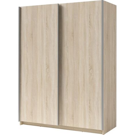 Schwebetürenschrank 2 Türen - Kollektion GOZU - Farbe Sonoma-Eiche - 150 x 198 x 62 cm