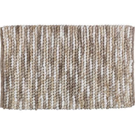 WENKO Tappetino da bagno Urdu, Tappetino antiscivolo per bagno in cotone misto, 60x90 cm, colore taupe (1/4)