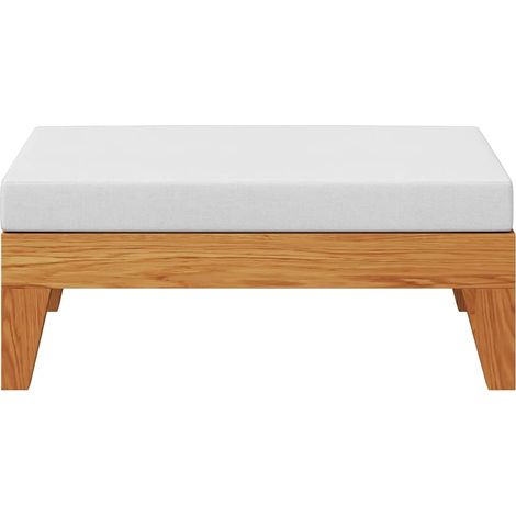 Modular-Fußhocker mit Cremeweißen Kissen Akazie Massivholz vidaXL