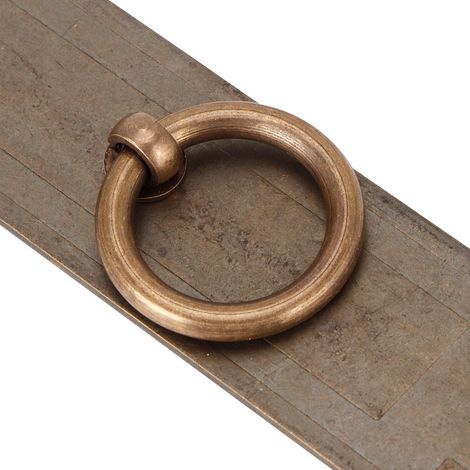 Tirador de cocina de estilo vintage, fabricado en material chino, anilla sencilla para armarios, cobre antiguo, dimensiones 16 cm, juego de 2, accesorios completos. (1/5)