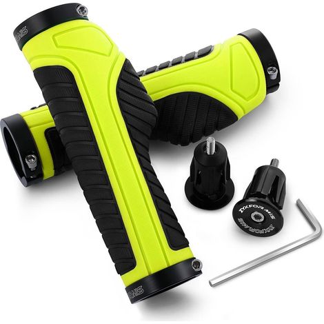 Fahrradgriffe Ergonomisch MTB Lenkergriffe Rutschfest Gummi mit Lock-On Design Gelb (1/5)