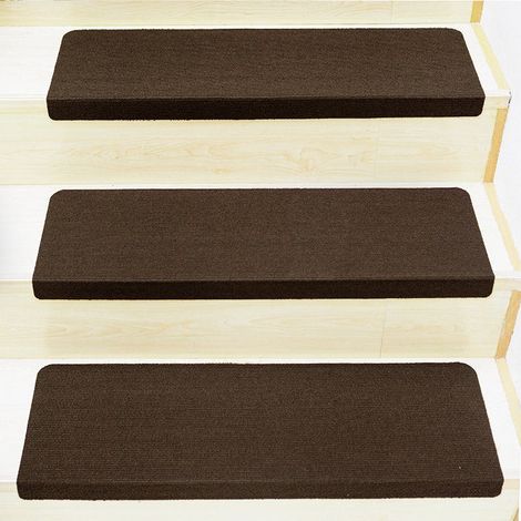 Tapis de marches d'escalier antidérapant 5 pièces, tapis d'escalier de sécurité avec adhésif réutilisable, marches d'escalier 70x22x4.5 cm (1/5)