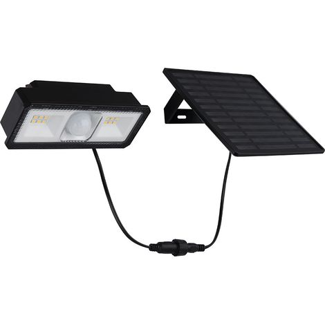 Faretto solare a LED da parete regolabile con rilevatore di movimento Luce da esterno lampada da giardino luce da patio, 5W 500lm bianco neutro, LxH 14,2 x 15 cm