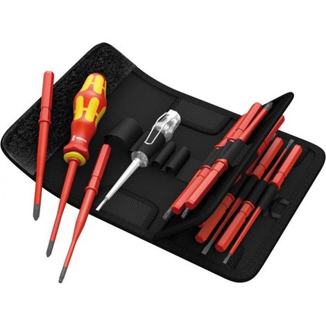 Wera – Set de lames interchangeables KK Slim VDE – Tournevis cruciforme – Empreinte PH 1/2 et PZ 1/2 – Longueur 25/35/40/55 mm – Isolé jusqu'à 1000 V