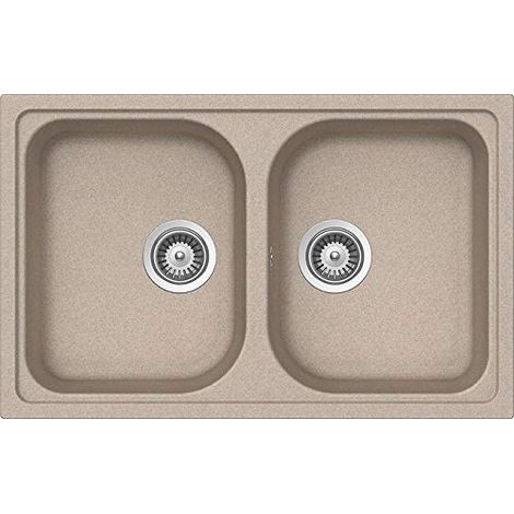 SCHOCK Lavello Cucina Lithos N200S 2 Vasche Small, Materiale Cristalite®, Avena, 790x500mm