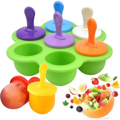 Stampi per gelato in silicone, stampi per gelato colorati con bastoncini di plastica, stampi per gelato riutilizzabili, gelatiere, stampi per gelato per bambini, adatti al contatto con gli alimenti, s (1/5)