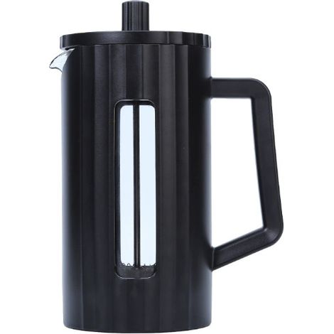 Caffettiera a pressa (1 litro/34 oz) - Caffettiera a pressa in plastica - Caffettiera, macchina per il tè, infusore per caffè e tè - Macchina da caffè leggera per viaggi e campeggio - Nera