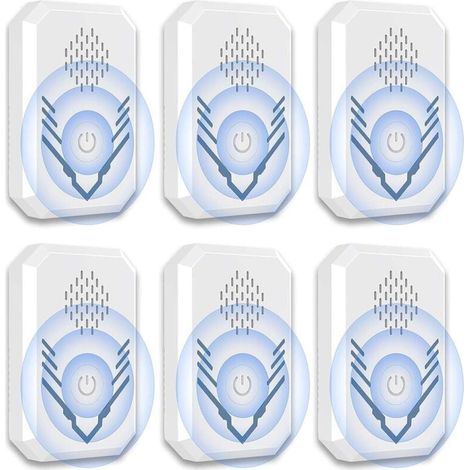 Repulsif Ultrason Souris et Rats 6 Pièces, Anti Souris Rats,Anti Moustique, Sûr et Économe en Énergie, Repulsif Ultrason pour Rat,Souris, Cafards,Moustiques, Nuisibles (1/4)