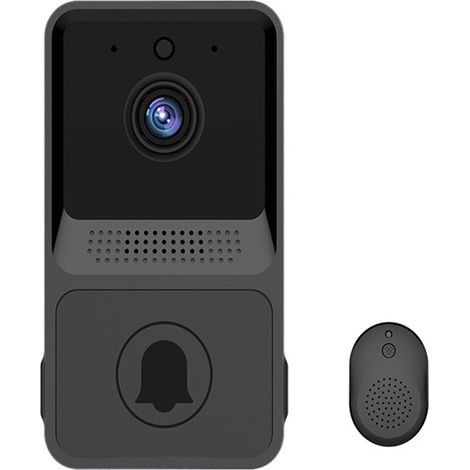 Sonnette vidéo sans fil, sonnette intelligente avec vision nocturne couleur, pour une sécurité continue jour et nuit-AquaForge