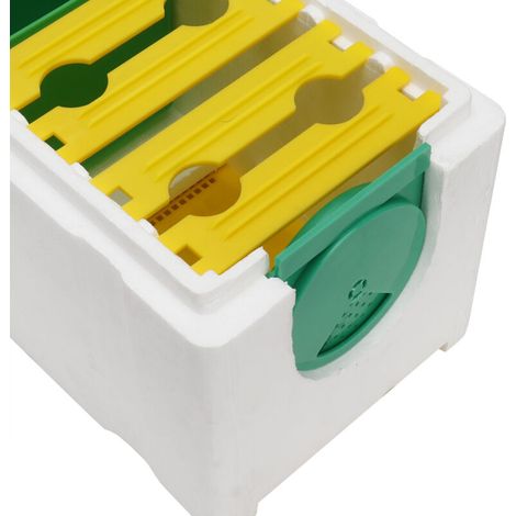 Boîte de Pollinisation Professionnelle pour Abeilles Ruche d'Accouplement Roi Apis Ensemble en Mousse et Plastique (24x15x16.5cm) avec 12 Accessoires Jaunes (1/5)