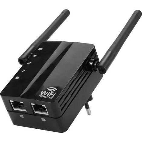 Répéteur WiFi, WiFi Signal Amplificateur sans Fil 300Mbps 2.4GHz réseau Booster (Mini Routeur/Point d'accès/Répétiteur) (1/4)