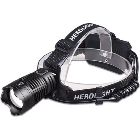 Linterna frontal recargable, linterna frontal LED XHP360 súper potente, linterna frontal LED súper brillante de 8000 lúmenes, la luz más brillante adecuada para pesca y exploración. (1/5)