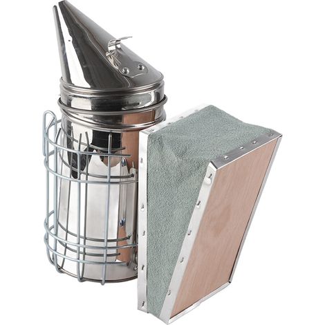 Fumoir en acier inoxydable pour apiculture, outil de protection thermique avec crochet (1/5)