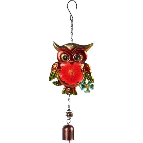 Carillon éolien en verre en forme de hibou, décoration suspendue, musique relaxante, pour la maison, le jardin, le balcon, la cour, l'église, les fêtes et Noël. (1/5)