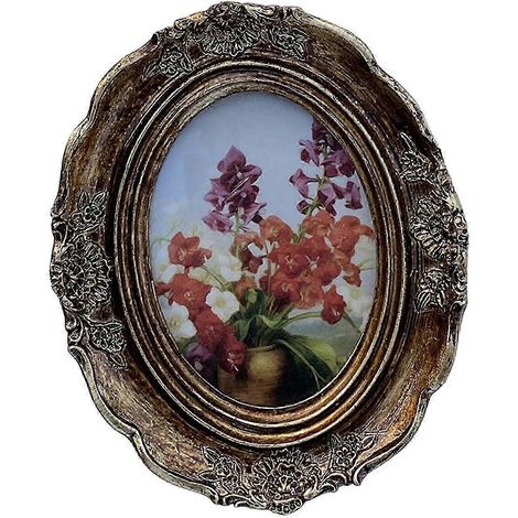 Ovaler Bilderrahmen aus Kunstharz, 10,6 x 13 cm, altmodisch, für Einweihungspartys (1/5)