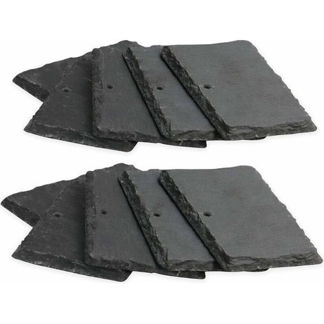 Set di 10 etichette per piante in ardesia e gesso, segnaposto per piante da giardino, etichette per erbe aromatiche, accessori per serra (1/4)