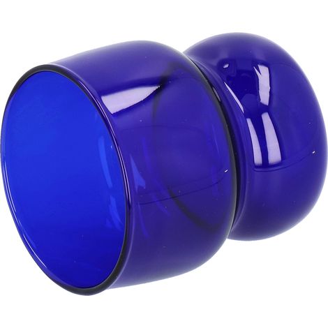 Gobelet en verre borosilicate haute résistance à la chaleur, idéal pour les boissons à base de jus, pour la maison, l'hôtel ou le café (bleu). (1/5)