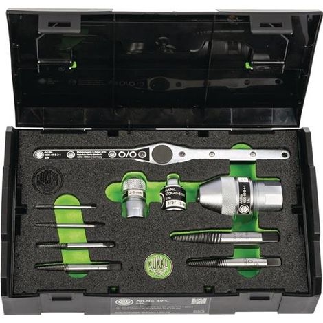 Juego de extractores de tornillos K-49 de 10 piezas para roscas de D.4-20mm KUKKO (1/2)