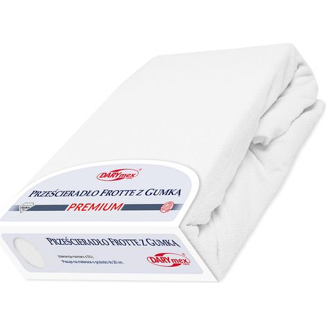 Drap-housse 140x200 cm, éponge 200 g/m², blanc frisé (1/5)