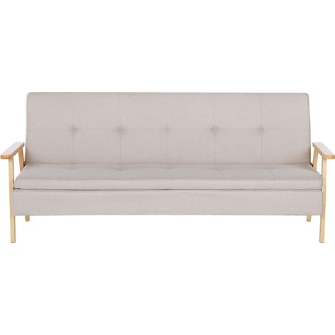 Schlafsofa 3-Sitzer TJORN Stoff Beige