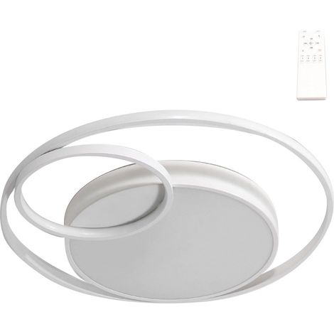 Ortviai Applique LED moderne sans fil avec télécommande, dimmable sans étape, design nordique rond 40 cm pour chambre et salon (1/5)
