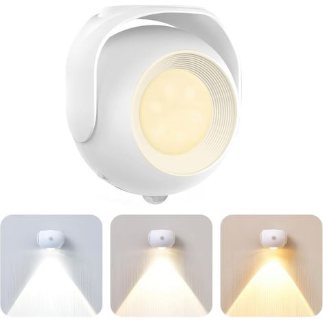 Veilleuse à détecteur de mouvement - Veilleuse rechargeable activée avec 3 températures de couleur et intensité variable pour le soin des yeux (1/5)