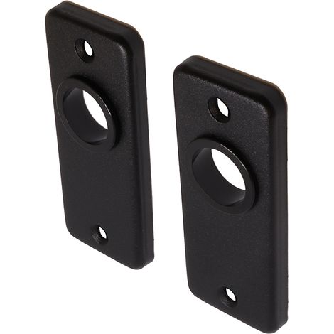 Rosace de porte noire rectangulaire - Par set (1/2)