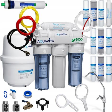 Osmoseur domestique 5 étapes de filtration AV RO5 + 3 jeux de cartouches (10 pièces) (1/5)