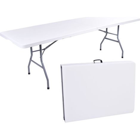 Table de traiteur Impro pliable en valise 240 cm blanche (1/5)
