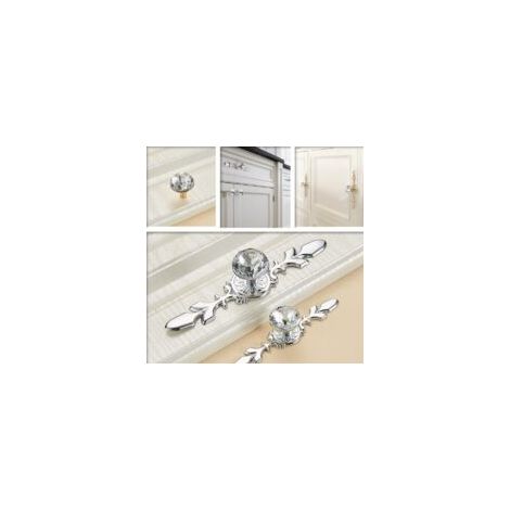 (10 pièces, 17 cm) poignées de tiroir en diamant en cristal pour la décoration de la cuisine, de la chambre à coucher et de la salle de bain - Crezuo (1/3)