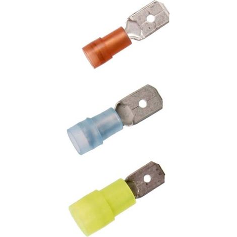 LAPPKABEL MISURA DELLA LINGUETTA CIGLIA: 6,3 MM PRESA DI SPESSORE: 0,8 MM 180 ° PARTE EL ROSSO ISOLATO 63103010 100 ST. (1/2)