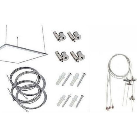 Trade Shop - Cables Para Suspensión Paneles Cuadrados Slim P600-s Juego 4 Hilos 120cm -
